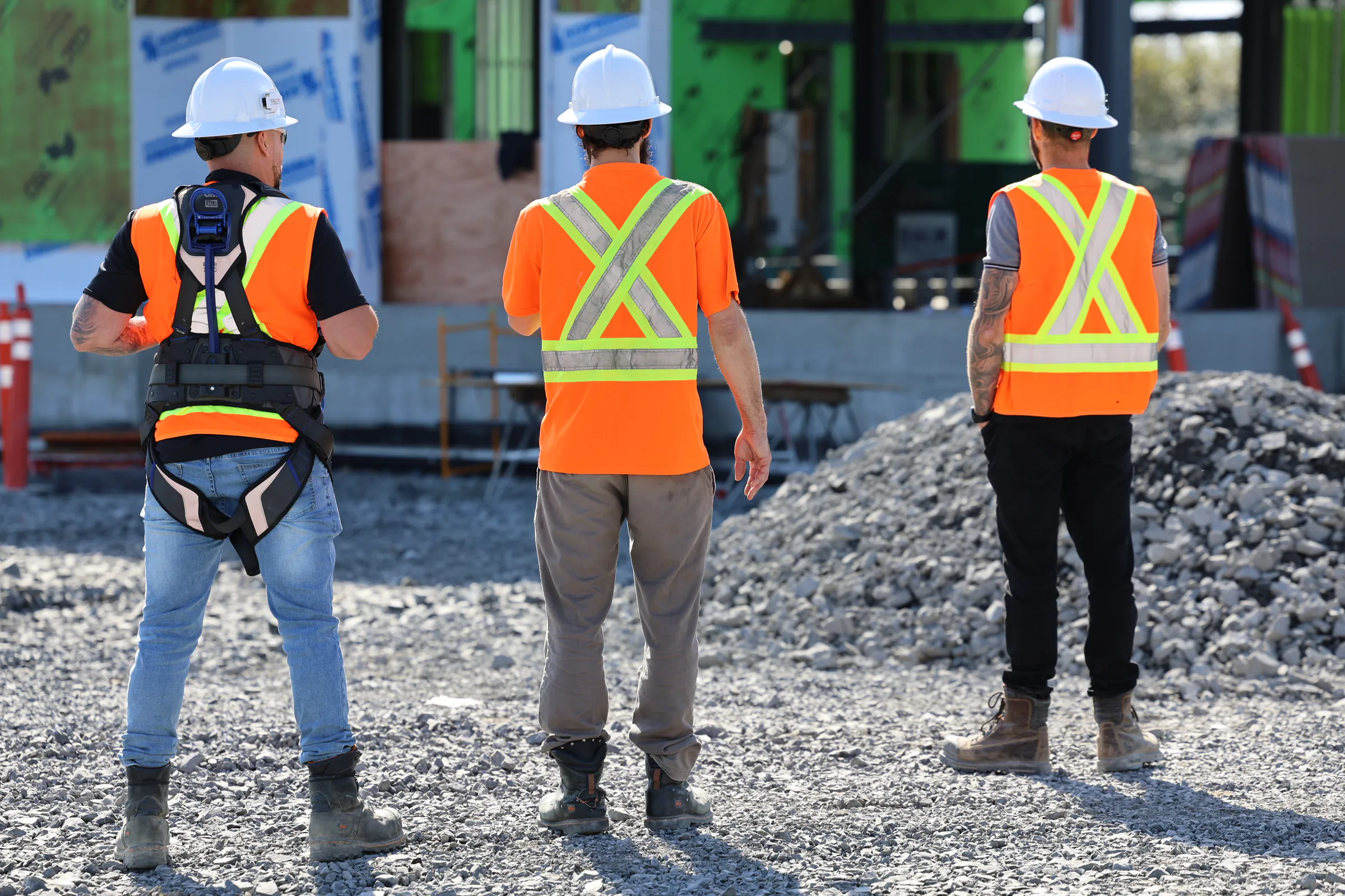 Intervenants en santé et sécurité d'OB Prévention sur un chantier de construction